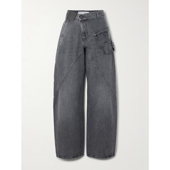 JW ANDERSON Twisted Workwear Jeans Grey Size 25 NEW Barrel Wide High Rise - Picture 2 of 10
